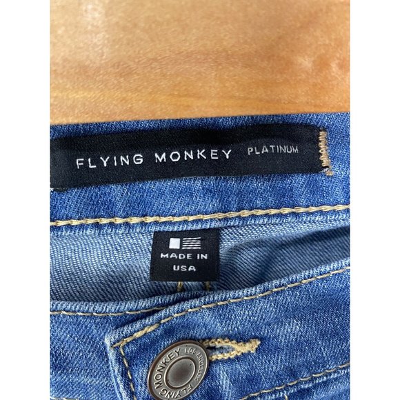 Flying Monkey Women’s Jeans Platinum distressed USA Size tag 29 Actual 36" - Picture 2 of 9